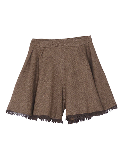 【W】ヘリンボーンフリンジキュロット