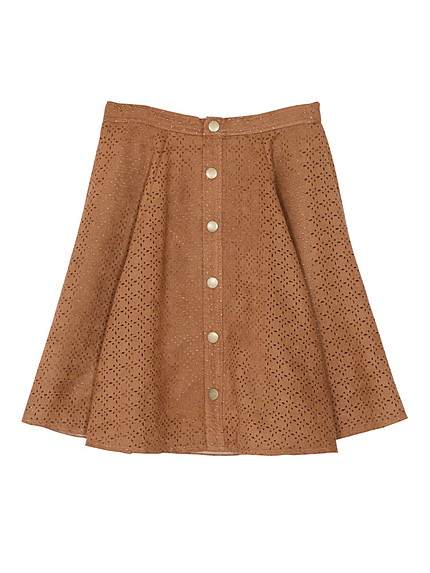 【W】スエードパンチングスカート