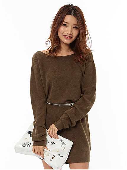 カシミアタッチワンピース