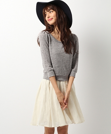 フロッキーオーガンワンピース7分袖