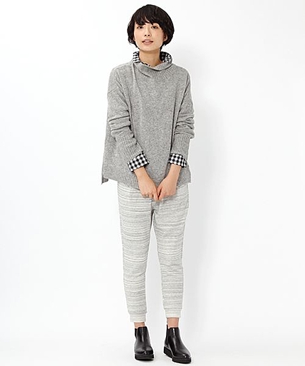 綿ヨコシマ杢裏毛パンツ