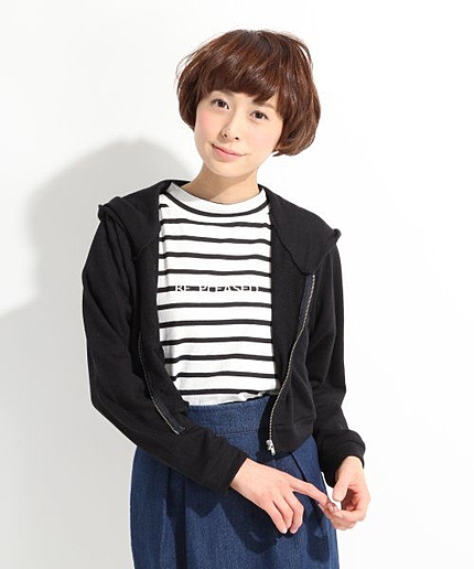 スウェットショートＺＩＰパーカーロングスリーブ