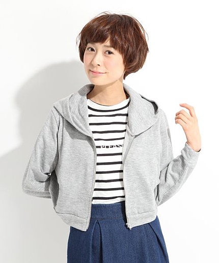 スウェットショートＺＩＰパーカーロングスリーブ