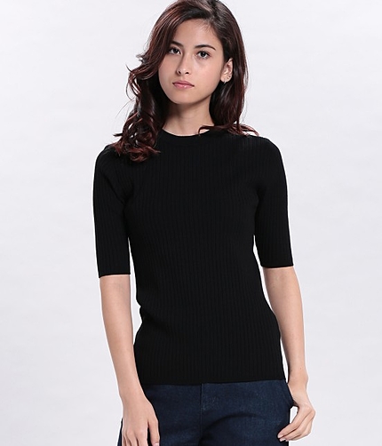 ハーフネック5分袖プルオーバー