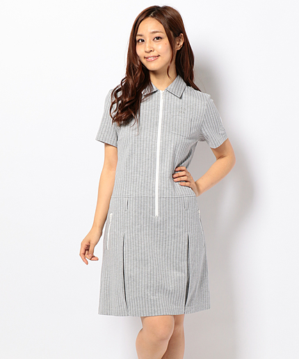 【WOMEN】ポンチストライプ ワンピース