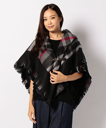 チェックポンチョ
