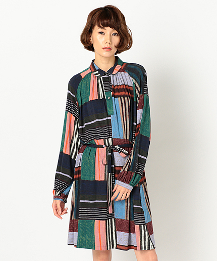 パステルチェックプリント ワンピース(Paul by Paul Smith)