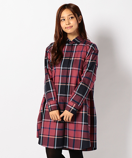 ペルビアンチェック シャツワンピース