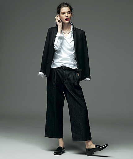 23区denimストレッチ ワイドクロップドデニム