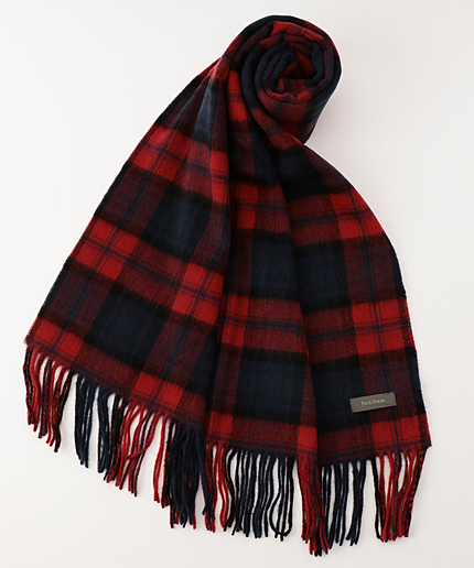 シャギーチェックストール