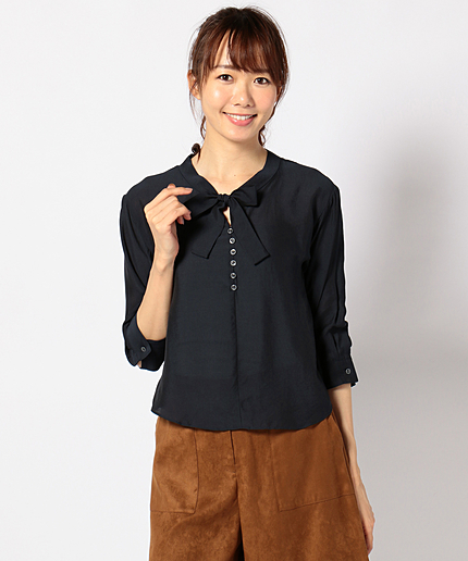エアドレープシフォンボウタイブラウス