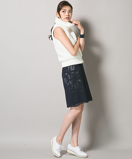 ('15秋)Spongish Half Cardigan ダウンベスト
