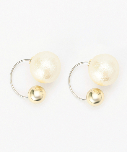 コットンパールリバーシブルピアス