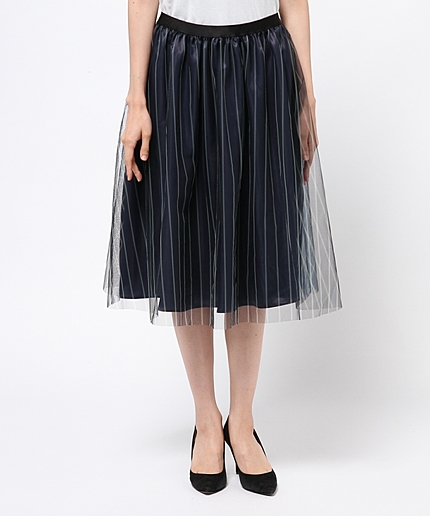 迷彩/ストライプ チュールスカート