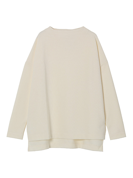 ボトルネックカットロングTシャツ