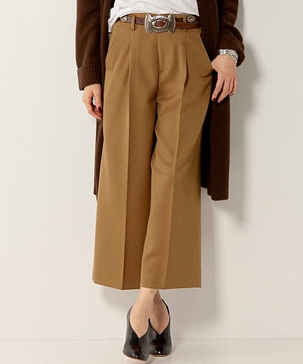 UWMM W タックワイド クロップドパンツ