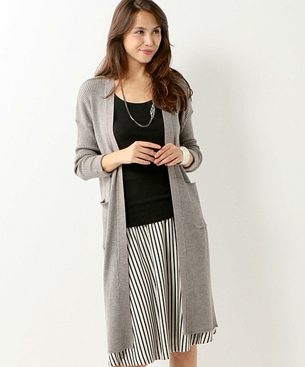 ＜closet story＞ RIB FIT ロングカーディガン