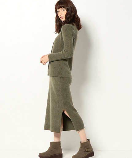 カーディガン+ロングワンピースセット/AEBC N/W CGN セットOP