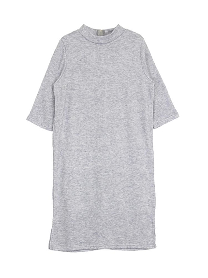 ボトルネックニットソーワンピース