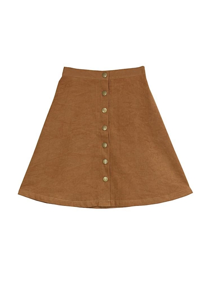 フロントボタンスエードスカート