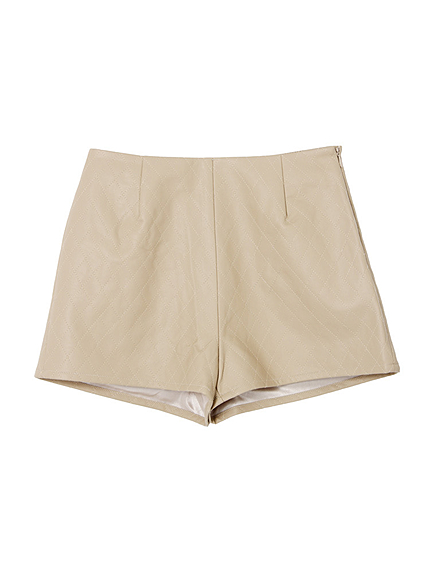 キルティングレザーショートパンツ