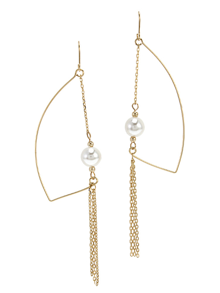 パールチェーンコンビピアス