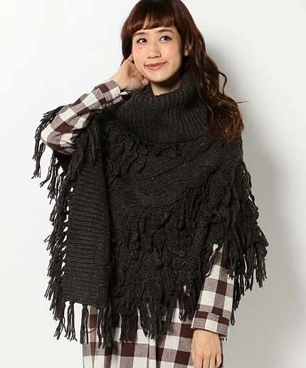 ロービングフリンジポンチョ/AEBC ロービング フリンジ ポンチョ