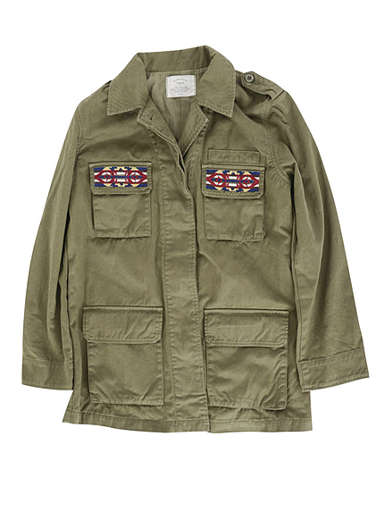 ネイティブ柄ミリタリージャケット