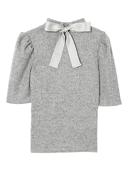 【W】バックリボン5分袖TOPS