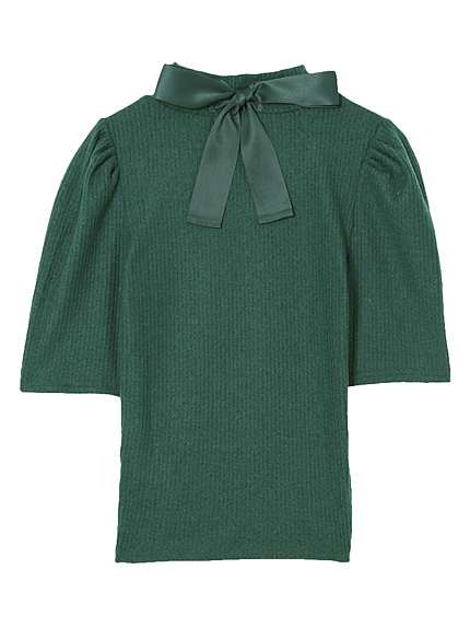 【W】バックリボン5分袖TOPS