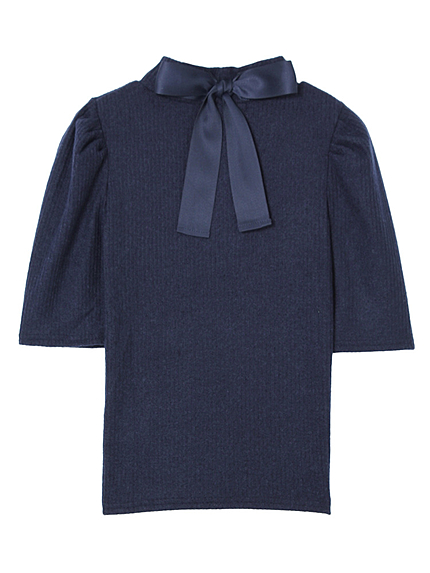 【W】バックリボン5分袖TOPS