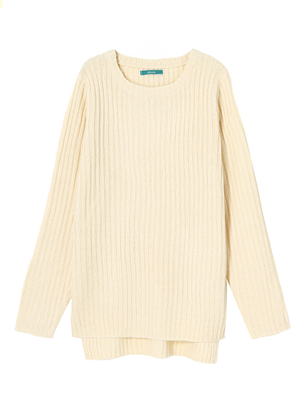 【green】リブニットチュニックワンピース