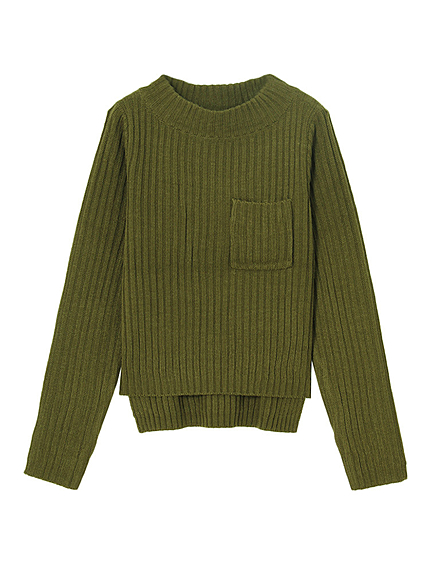【green】リブニットプルオーバー