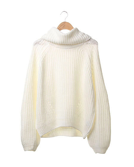 【1／14ヒルナンデスご紹介商品】片畦オフタートル／ニット