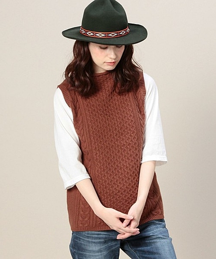 BY ハイネックアランニットベスト