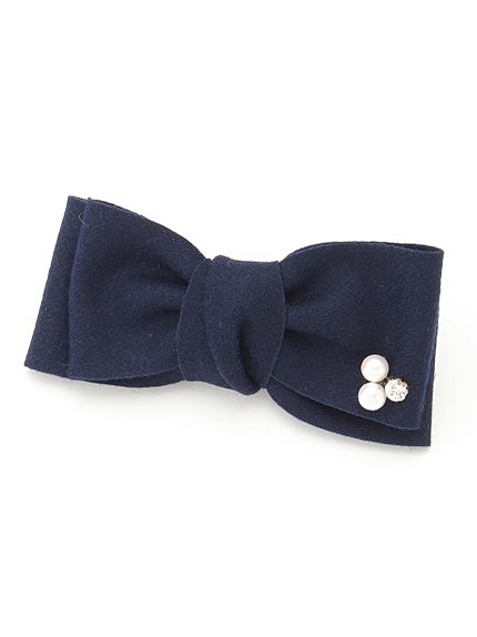 ビジューリボンバレッタ