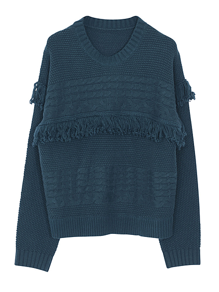 フリンジケーニットプルオーバー