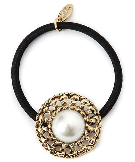 KF チェーンフレームパールポニーヘアゴム