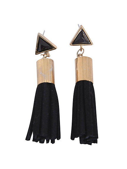 スウェードフリンジピアス