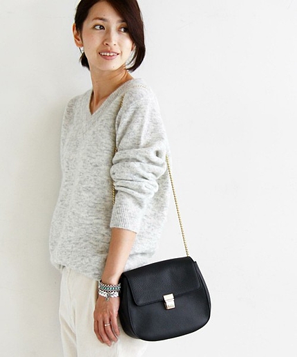 【予約】BY レザーフラップチェーンショルダー