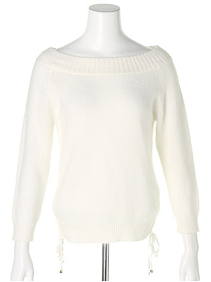 アンゴラ混オフショルニット