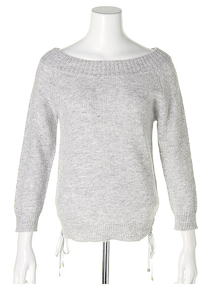 アンゴラ混オフショルニット