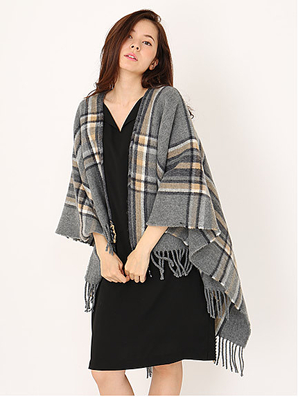 チェック柄ショールストール