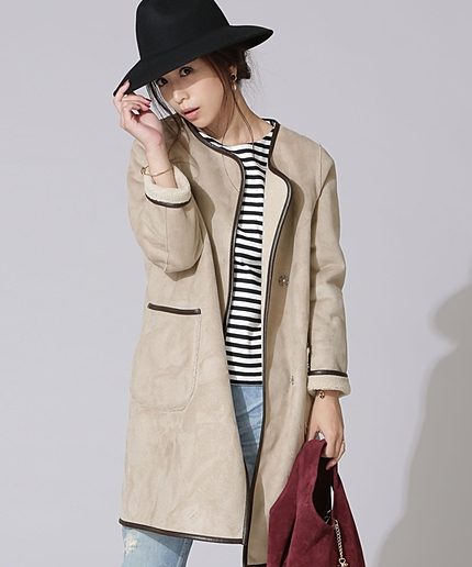 DISCREET SEAM Fムートンリバーシブルコート