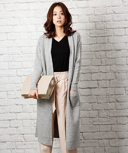 【BAILA11月号掲載アイテム】【リミテッドプライス】プレスルックロングカーディガン