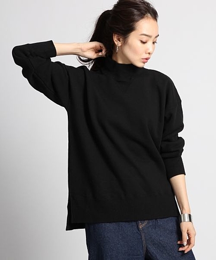 【JAPAN FABRIC】Ｃキモウウラケハイネックプルオーバー