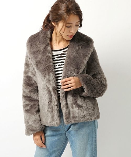 【まいぷぅ企画第4弾】フェイクファーBIGラペルジャケット