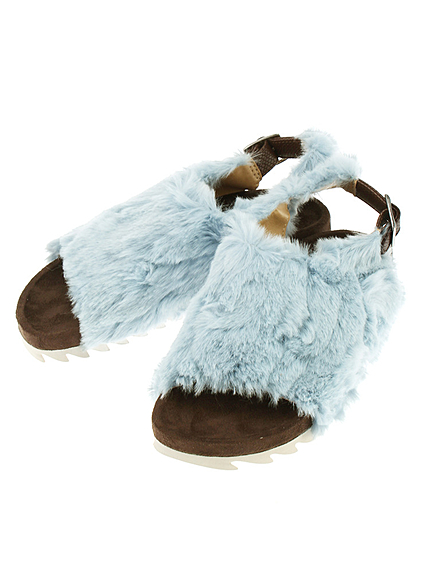 フェイクファーサンダル