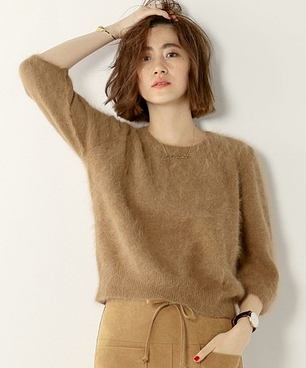 □UBCE ANG/FUR ルーズスリーブ ニット