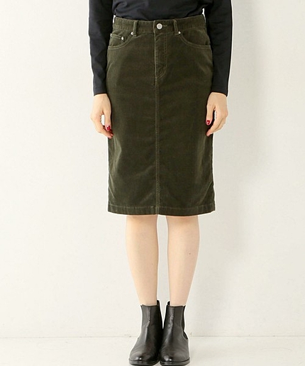 UWBT C/PU コーディロイ タイトスカート